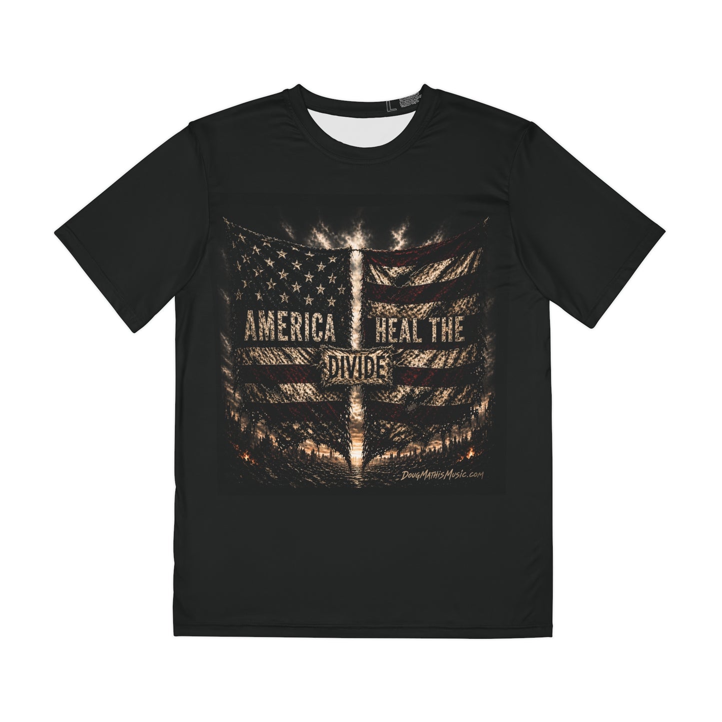 America Heal the Divide Tee | American Flag Cross Graphic