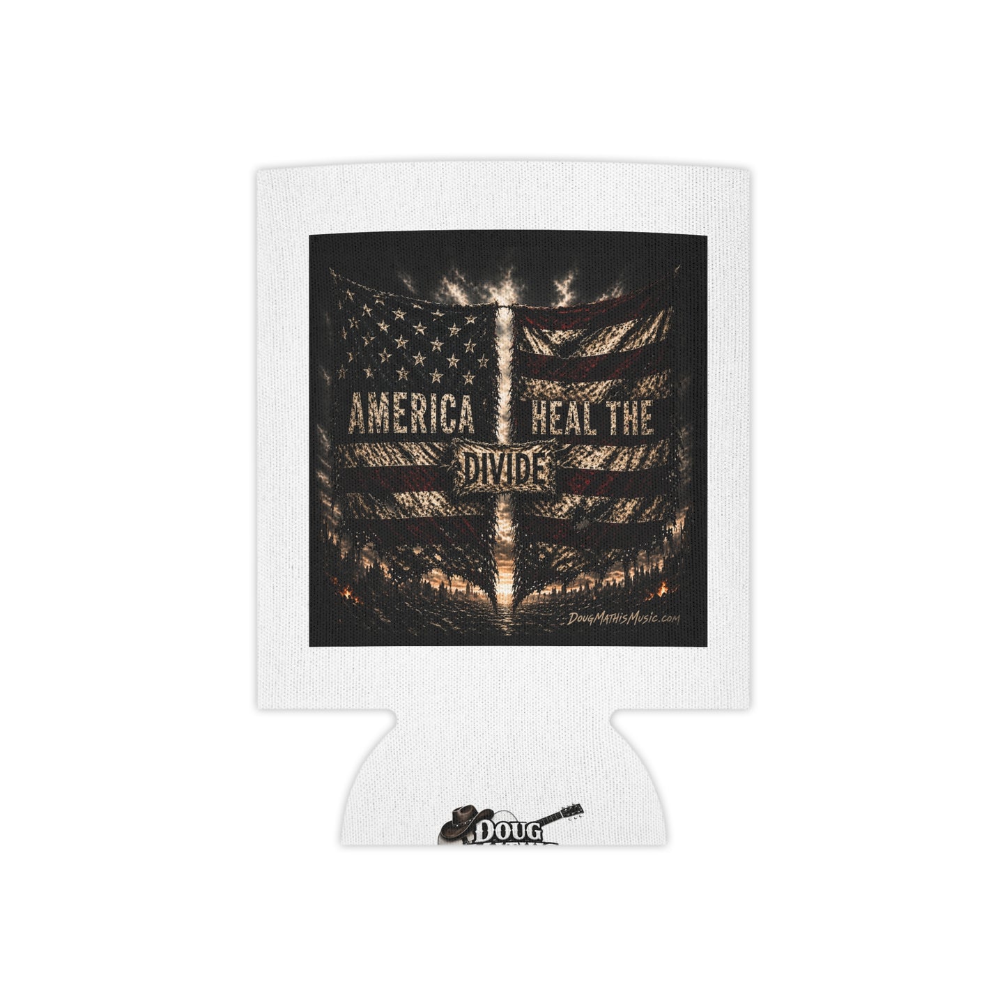 "America Heal the Divide" Patriotic Flag Beverage Koozie
