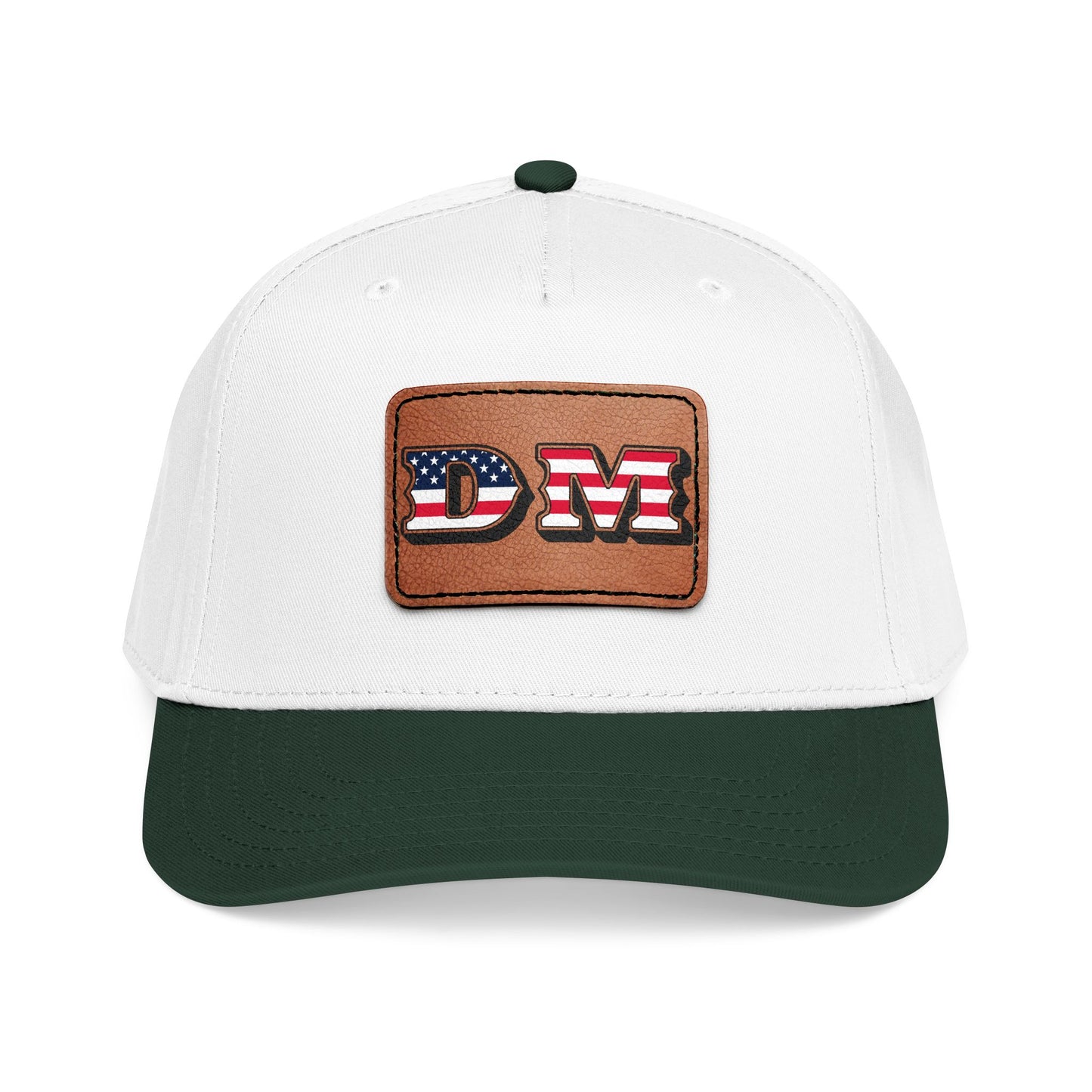Mid Profile Baseball Cap with Leather Patch (Rectangle)
