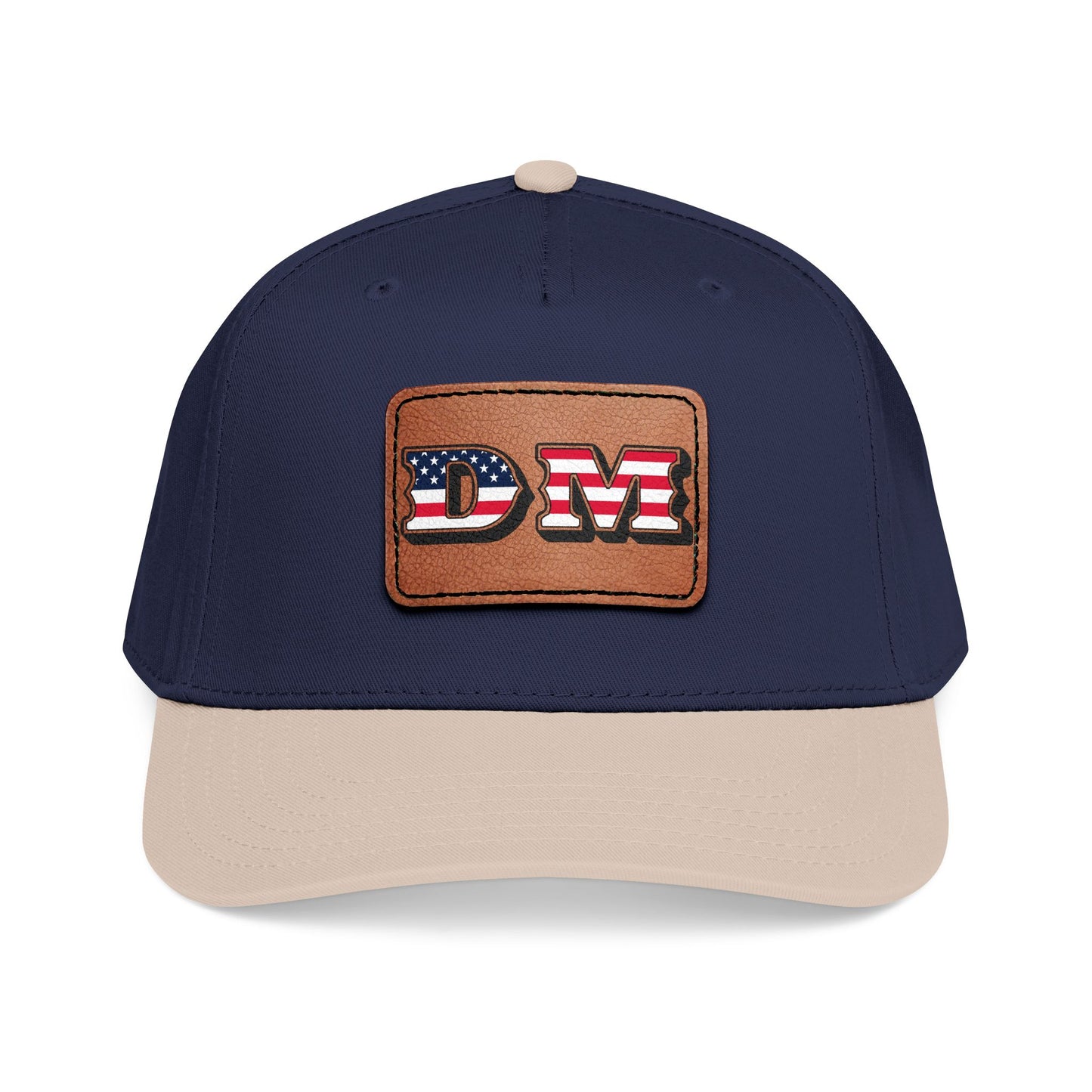 Mid Profile Baseball Cap with Leather Patch (Rectangle)