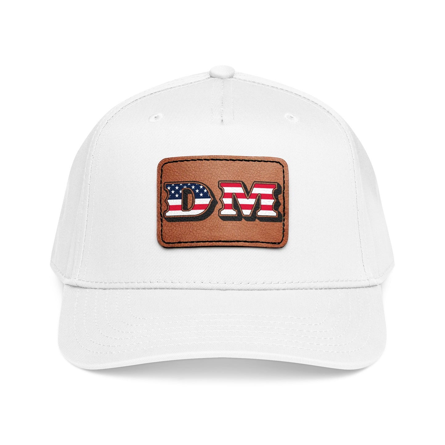 Mid Profile Baseball Cap with Leather Patch (Rectangle)