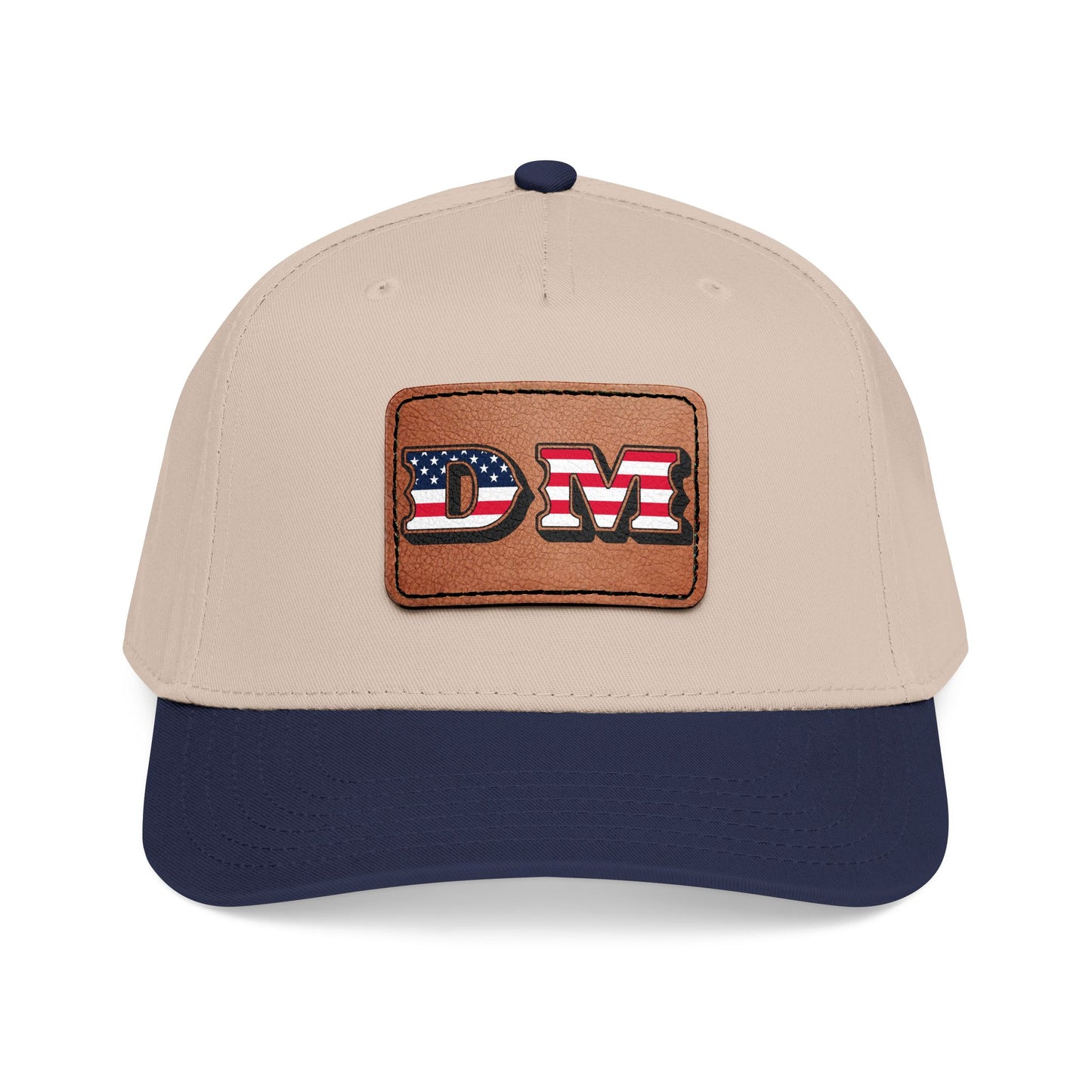 Mid Profile Baseball Cap with Leather Patch (Rectangle)