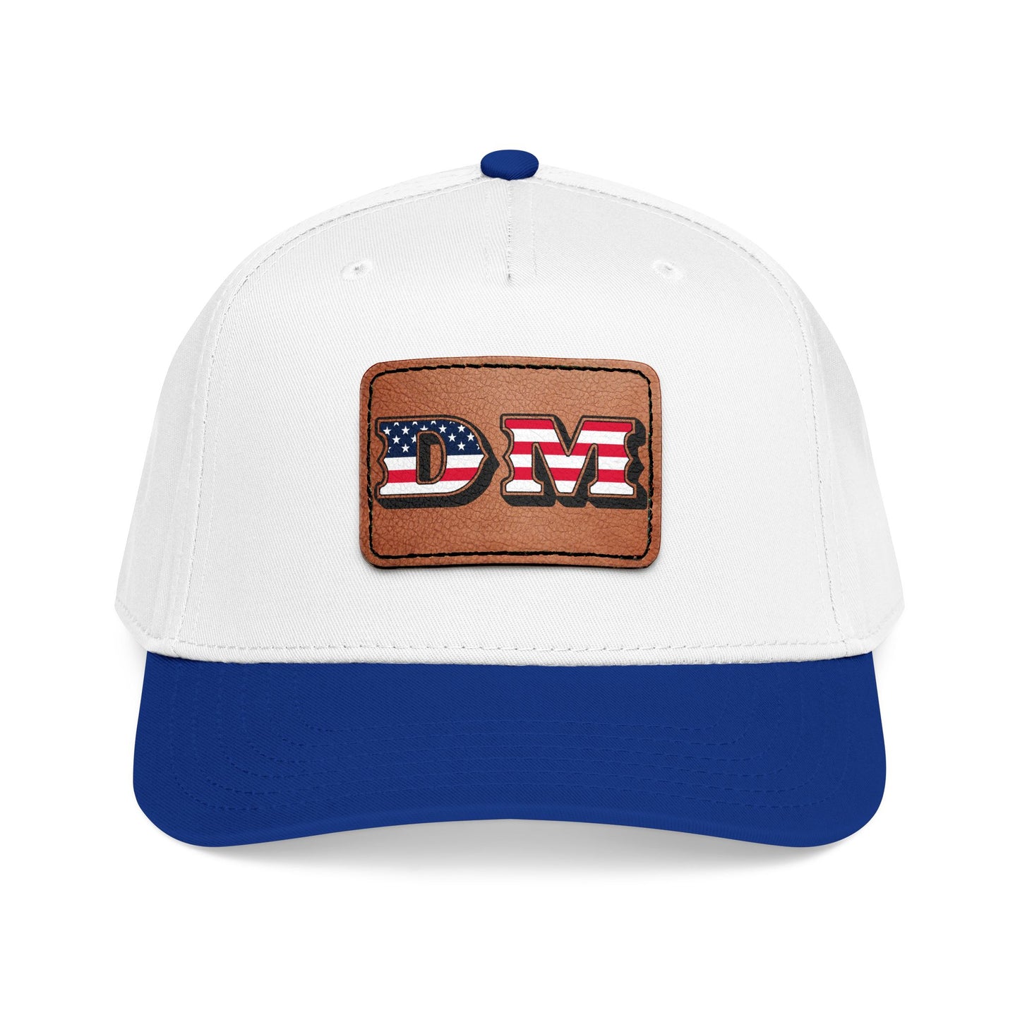 Mid Profile Baseball Cap with Leather Patch (Rectangle)