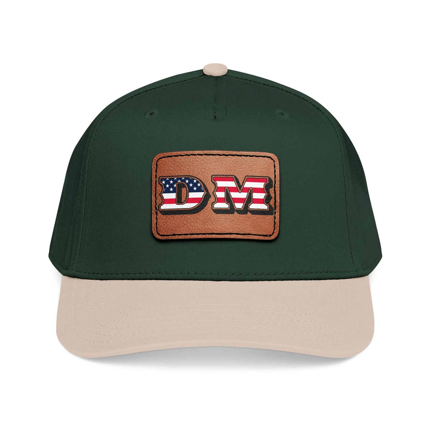 Mid Profile Baseball Cap with Leather Patch (Rectangle)