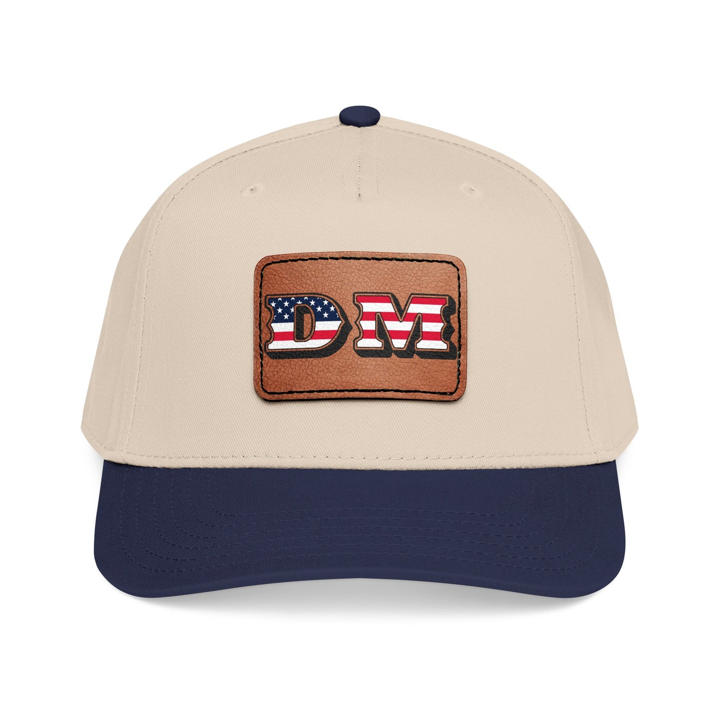 Mid Profile Baseball Cap with Leather Patch (Rectangle)