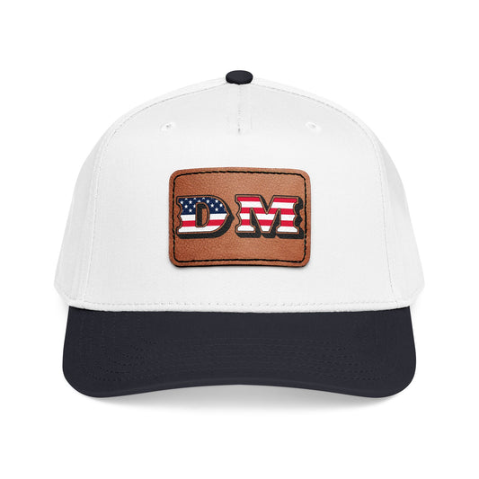 Mid Profile Baseball Cap with Leather Patch (Rectangle)