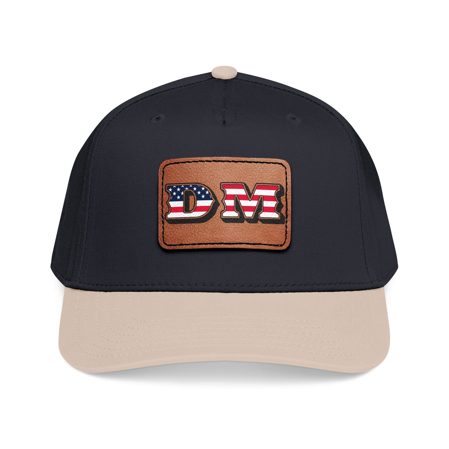 Mid Profile Baseball Cap with Leather Patch (Rectangle)