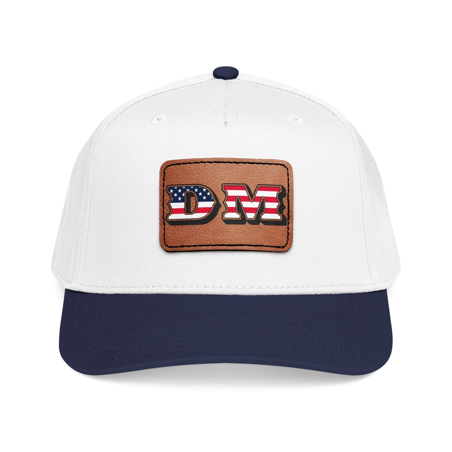 Mid Profile Baseball Cap with Leather Patch (Rectangle)