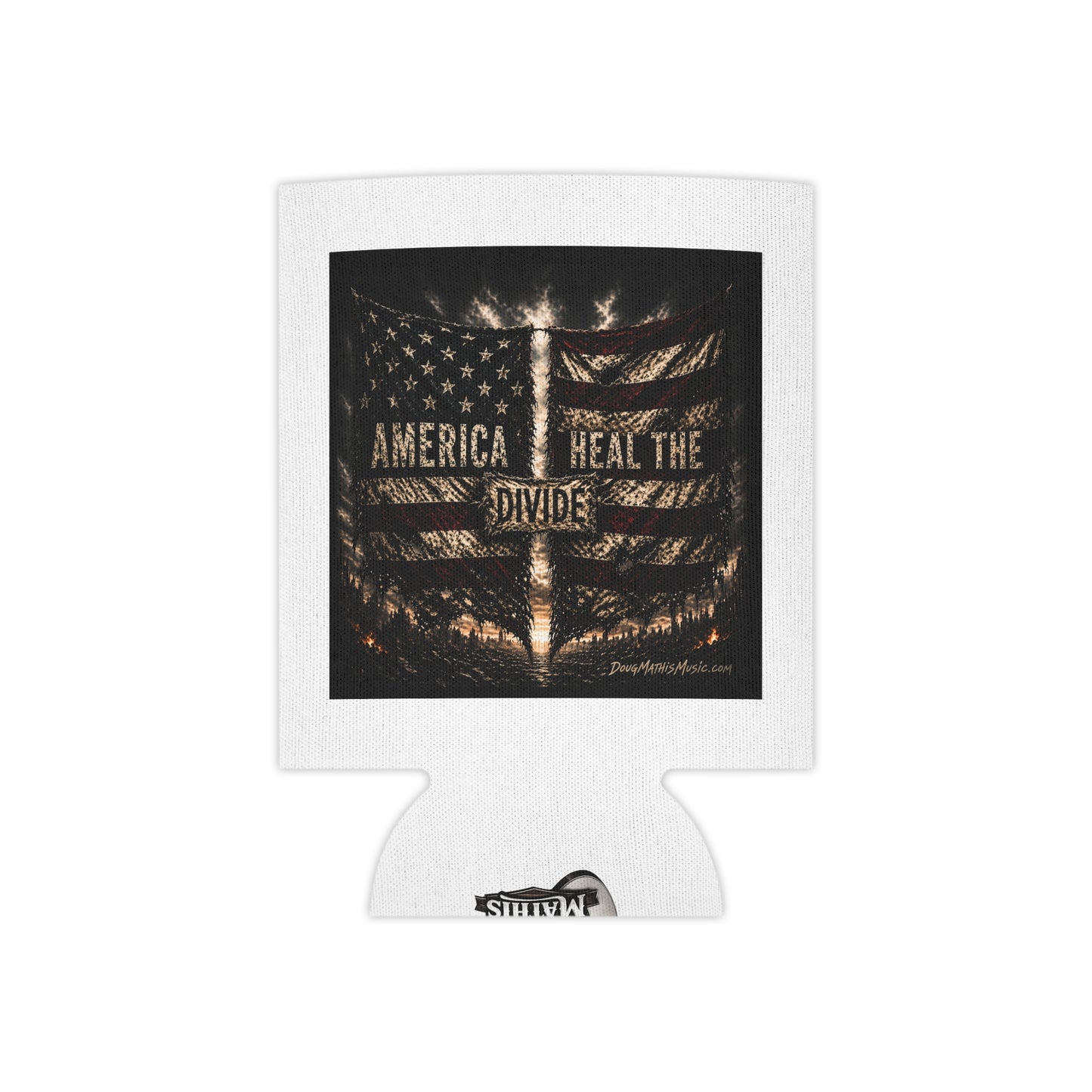 "America Heal the Divide" Patriotic Flag Beverage Koozie
